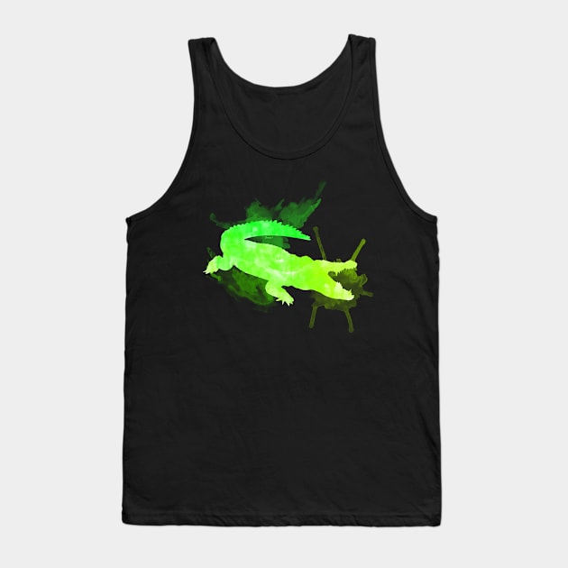 Crocodile Watercolor Forest Tank Top by serre7@hotmail.fr